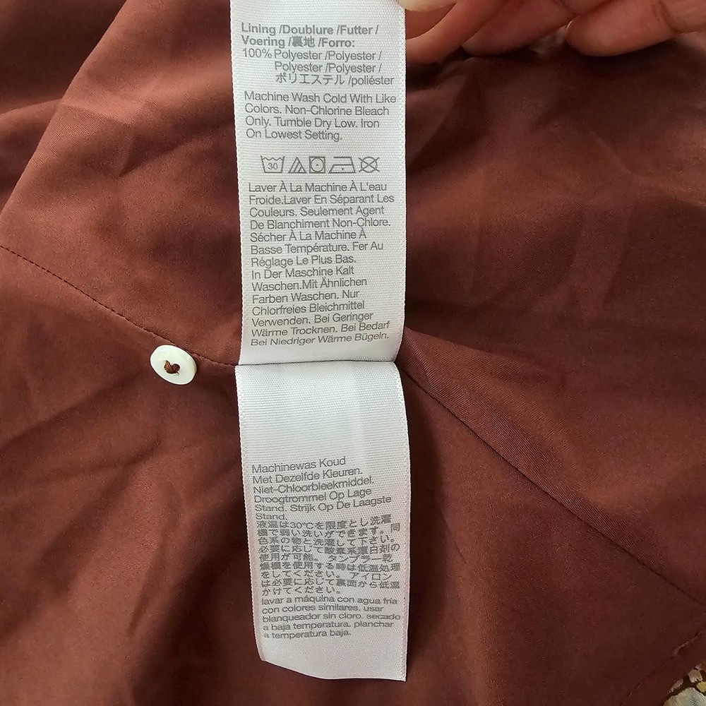 MADEWELL Women's Norma Rae Floral Print Long Sleeve Brown Mini Dress Sz 1X - Picture 7 of 12